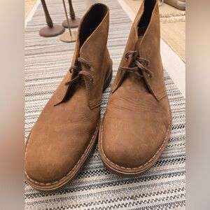 Clarks Brown Suede Chukka Boots - Two-Eyelet Lace